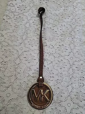 Michael Kors Camel Leather Strap  Gold Tone Key Fob Bag Charm Keychain Hang Tag • $14.50