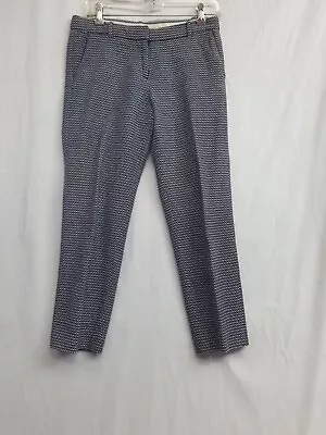 J.CREW Cafe Capri Slim Cropped Dress Pants Size 0 Blue White • $12.85