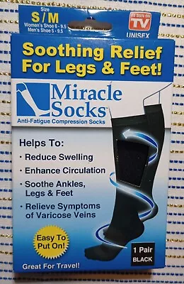 Miracle Socks Anti-Fatigue Compression Socks - Size Small/Medium - Black • $0.99