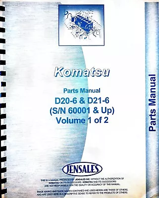 Komatsu D20P-6 D21P-6 Crawler Parts Manual Catalog Diesel • $102.99