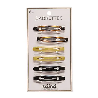 Scunci Basics Snap Clip Barrettes - Blonde/Tort/Black 6-Pieces • $5.99