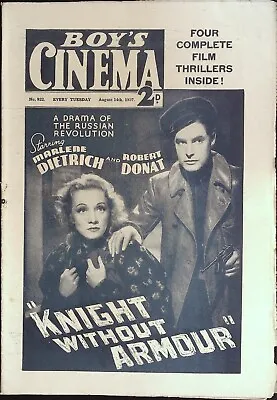 Boy's Cinema Magazine August 14 1937 Marlene Dietrich And Robert Donat • $13.21