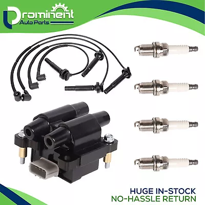 Ignition Coil & Wire Set & 4 Iridium Spark Plug For Subaru Impreza Forester 2.5L • $80.48