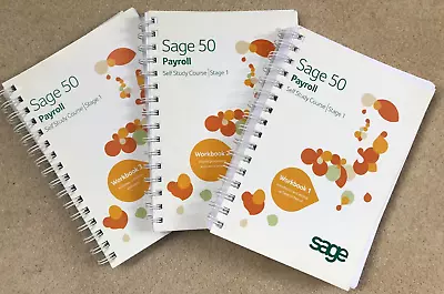 Sage 50 PAYROLL Self Study Course Stage 1 - Workbooks 1 2 3 (2013) • £13.99