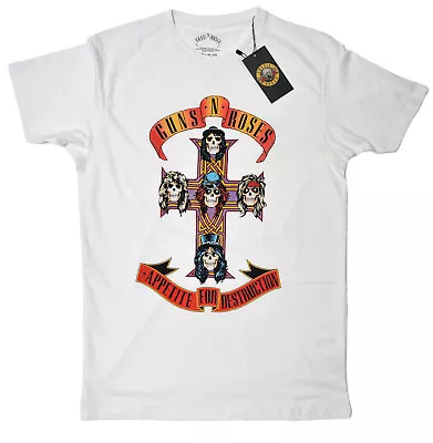 Guns N Roses T Shirt Appetite For Destruction Tee White New & Official S- 2XL • £13.99