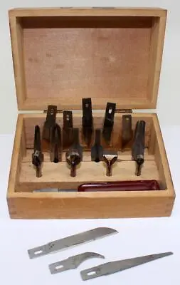 Vintage X-ACTO EXACTO Knife Wood Working Carving Tool Set In Dovetail Wood Box • $37.50