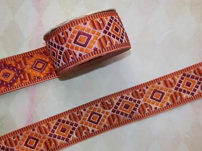 £2.25 • Buy 40mm Indian Orange Wine PAISLEY Embroidered Ribbon Applique Motif Trim