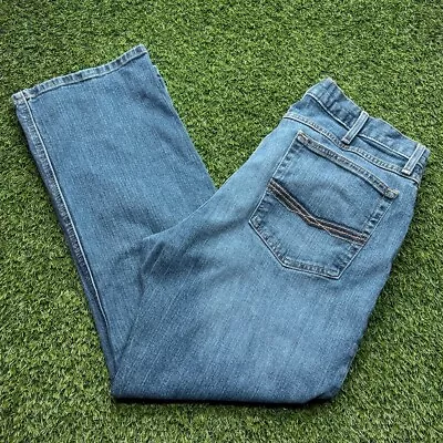 Ariat M4 Low Rise Jeans Mens 38x30 (36x30) Blue Denim Medium Wash Bootcut Cowboy • $34.99