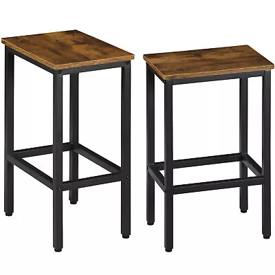 Set Of 2 Bar Stools Bar Chairs Kitchen Breakfast With Footrest Industrial Indoor • $40.58