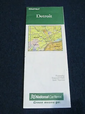 £3.29 • Buy National's Map Of Detroit - Folding Car Hire Map - Probably From 2001