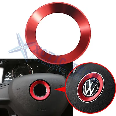 Red Steering Wheel Center Ring Emblem Trim Sticker For VW Passat Jetta Golf Polo • $9.79