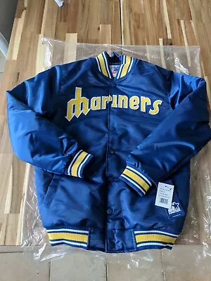 HOMAGE X Starter | MLB Throwback Mariners Satin Jacket | Size MED | NEW W/TAGS! • $249.99