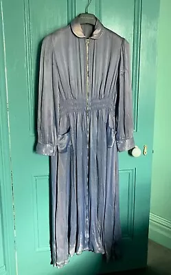 Original 1930s Satin Rayon Zipped House Coat • £17.56