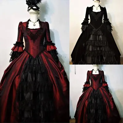 Victorian Gothic Vintage Quinceanera Dresses Satin Lace Vintage Prom Party Gowns • $146