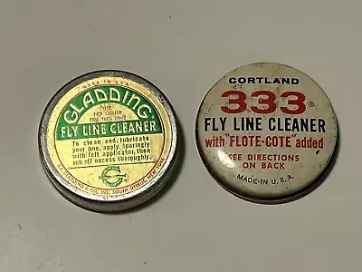 Cortland 333 & Gladding Fly Line Cleaner Conditioner Fishing Tackle Vintage Tins • $12.99