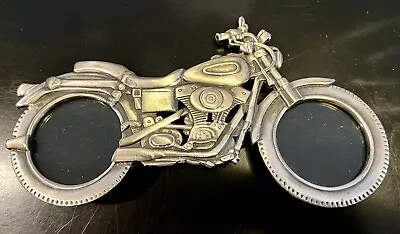 Pewter Motorcycle Picture Frame Harley Style Double Frame • $9.99