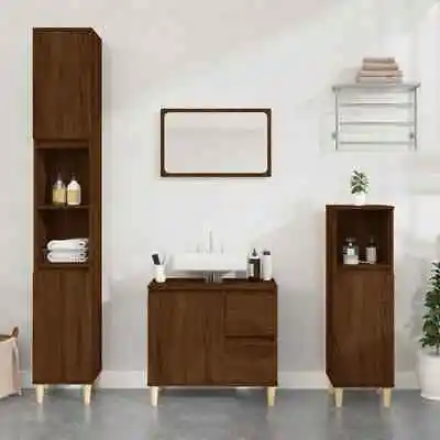 Bathroom Vanity Cabinet Wooden Basin Sink Storage Brown Oak 65x33x60cm • $84.28
