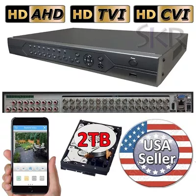 Sikker 32 Channel Standalone DVR Recorder TVI CVI AHD Security Camera System 2TB • $431.99