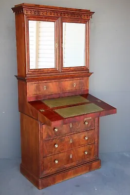 $3750 • Buy Antique French Empire Writing Bureau Bookcase Cabinet Neogothic Original 1830’s