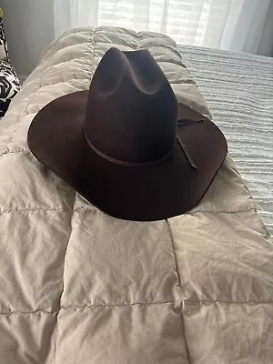 Vintage Bailey Double X Fur Blend Brown Cowboy Hat Long Oval Made In The USA • $45