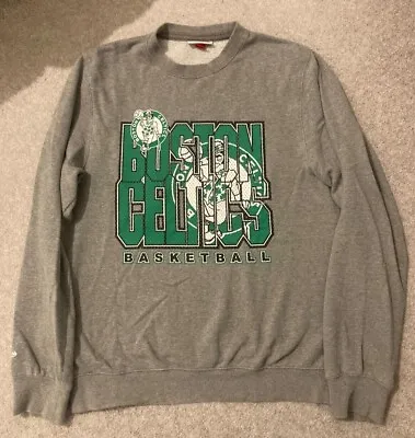 Mitchell & Ness Boston Celtics Jumper Crew Sweatshirt Mens Medium Grey Green • £31.99