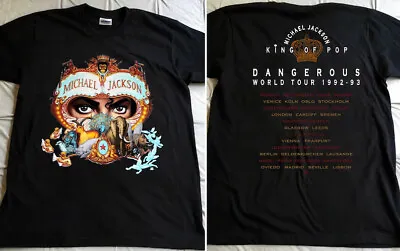 Vintage 90s Michael Jackson Dangerous World Tour 1992-93 T-Shirt1 • $21.99