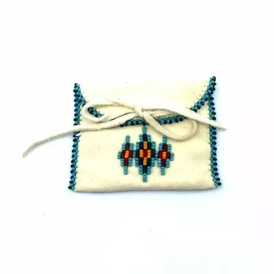 Vintage Hand Beaded Square Medicine Pouch 6 • $22