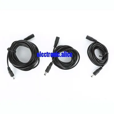 1M-10M 12V CCTV DC Power Cable Extension Cord Adapter Male/female 5.5mm X 2.1mm • £1.56