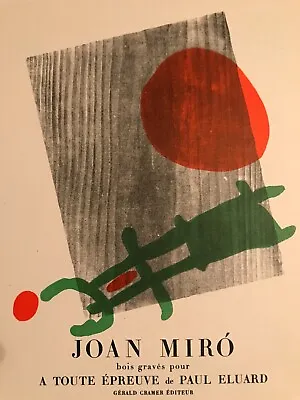 1959 Joan Miro Poster  Berggruen & Cie  Original Lithograph Mourlot   • $49