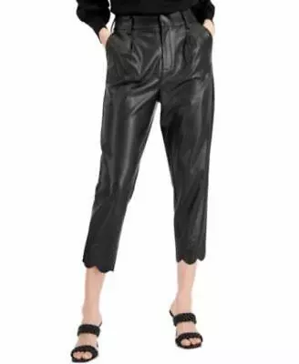 MSRP $80 International Concepts High-Waist Faux-Leather Pants Deep Black Size 8 • $14.03