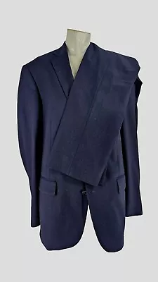 3323 Nordstrom Tech Smart Mens Wool Navy Blue Two Piece Suit 42L • $40.99