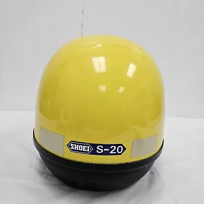 VINTAGE SHOEI S-20 Motorcycle Full Face Yellow Helmet Sz Large With Shield • $44.99