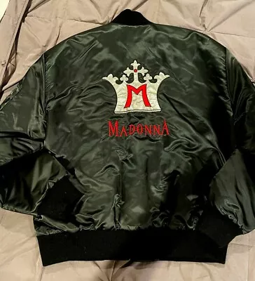 Madonna 1990  Blond Ambition  Black Lining  M  Gold Crown Jacket Promo Fan Club • $575