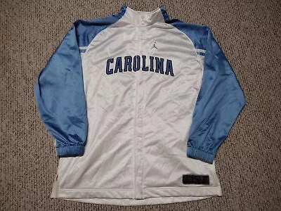 Michael Jordan U.N.C. North Carolina Warmup Nike Elite Tar Heels Button Shirt L • $89.99