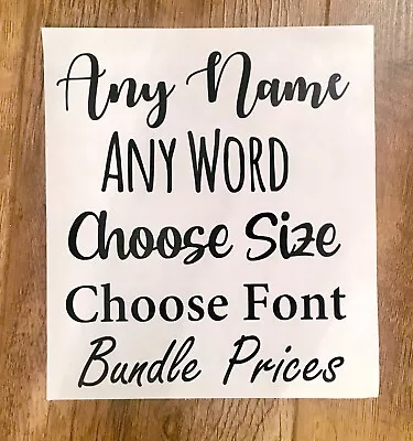 £1.75 • Buy Black Vinyl Labels, Stickers, Decals, Personalise, Name, Hinch, Choose Font Size
