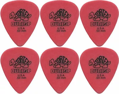 6 X Jim Dunlop Tortex Standard .50MM Gauge Guitar Picks 418R Red • $4.90