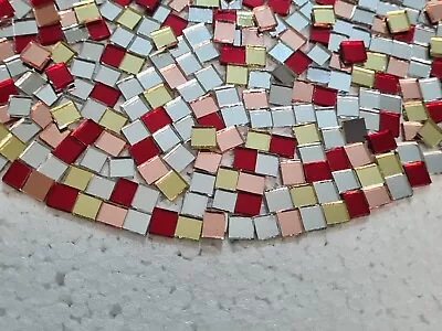 1000 Pieces Mixed Colours Glass Mirror Tiles 4 Colours Aprox 5x5mm Art&Craft • £9.99