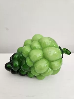 Vintage Art Glass Decorative Fruit Green Grapes Hand Blown Murano Style Glass • $15