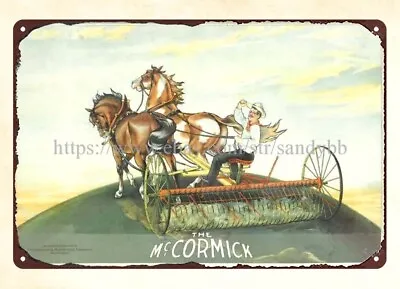 McCormick Dump Rake Farming Cottage Agriculture Metal Tin Sign Looking Wall Art • $18.76