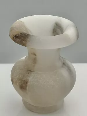 Vintage Italian Genuine Alabaster Vase 3  HAND CARVED MADE IN VOLTERRA ITALY • $29.99