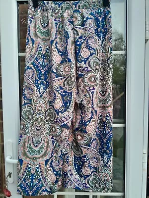 Bnwot 2x Paisley Comfort Trousers Wide Leg Polyester • £6.99