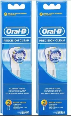 2x Oral B Replacement Electric Toothbrush Heads Precision Clean Braun 2pk • $26.45