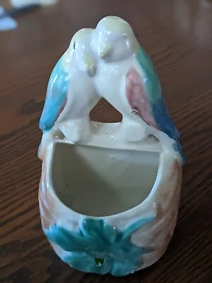 Vintage 1950's Morton Pottery Wall Pocket Planter Love Birds • $12