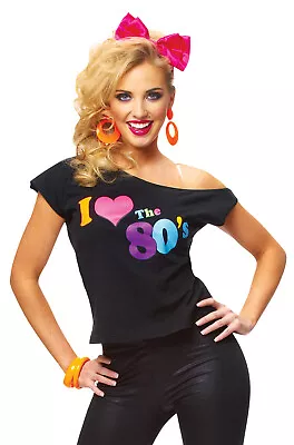 Brand New Womens I Love The 80's T-Shirt Halloween Costume • $9.82