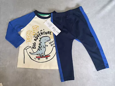 £7.60 • Buy Baby Boys 2 Piece Matching Outfit From F&F BNWT Dinosaur 9-12 Months