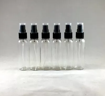 2 Oz Clear Plastic Spray Bottle With Cap Fine Mist Pump Sprayer (Pack Of 6) • $8.99
