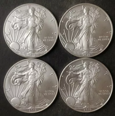 Lot Of Four 2010 $1 American Silver Eagle Dollars • $0.99