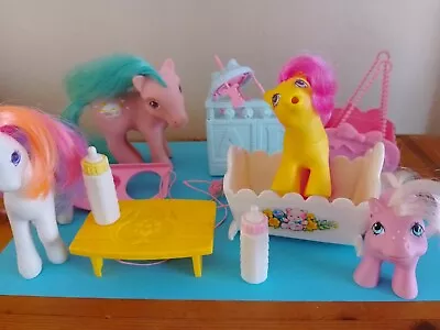 My Little Pony Vintage Ponies Figures Baby Playset Furniture Accessories Hasbro • £0.99