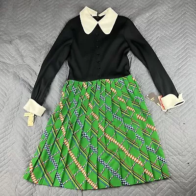 Vintage Ayres Unlimited Dress Womens Size 12 Gogo Hippie Peter Pan Collar NWT • $58.99