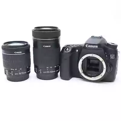 Canon EOS 70D EF-S18-55 IS STM + EF-S55-250 IS STM Kit #71 • $458
